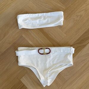 Zimmermann White Cropped Top with Gold Hardware